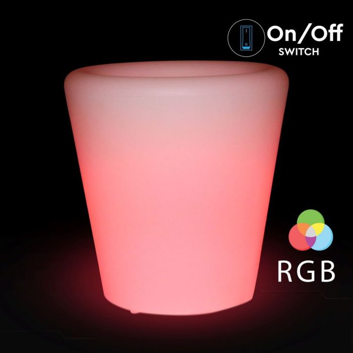 0.5W(18Lm) LED interjera apgaismojums, krāsaina RGB, IP67, litija baterija 10000 mAh uzlādējama, ar tālvadības pulti, 28 x 29 cm, V-TAC