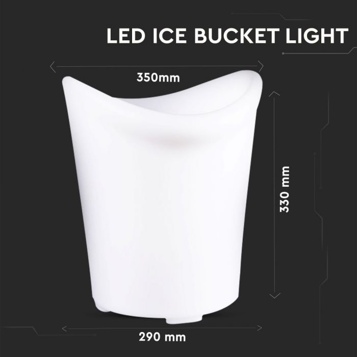 1,5W(54Lm) LED-inredningsbelysning, färgad RGB, IP54, uppladdningsbart litiumbatteri 20000 mAh, med fjärrkontroll, 33 x 35 cm, V-TAC