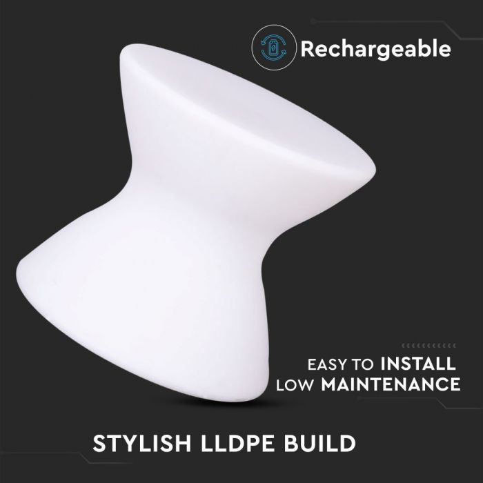 1.5W(54Lm) LED interjera apgaismojums, krāsaina RGB, IP54, litija baterija 2000 mAh uzlādējama, ar tālvadības pulti, 40 x 36 cm, V-TAC