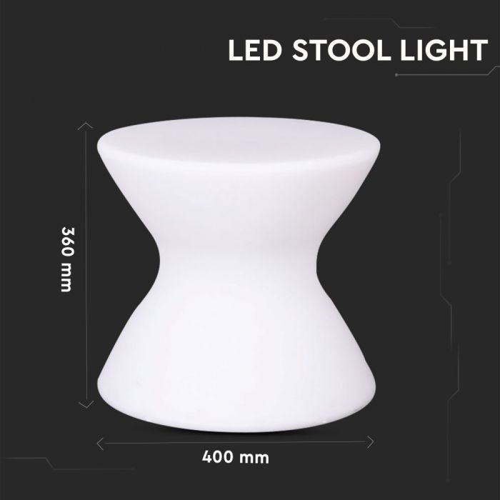 1,5W(54Lm) LED-inredningsbelysning, färgad RGB, IP54, uppladdningsbart litiumbatteri 2000 mAh, med fjärrkontroll, 40 x 36 cm, V-TAC