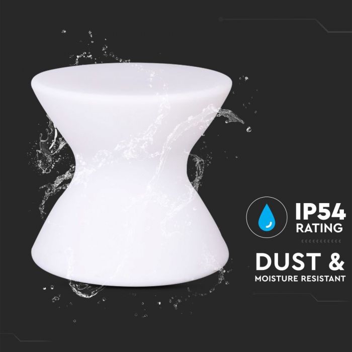 1.5W(54Lm) LED interjera apgaismojums, krāsaina RGB, IP54, litija baterija 2000 mAh uzlādējama, ar tālvadības pulti, 40 x 36 cm, V-TAC