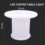 3W(108Lm) LED interior light, coffee table, coloured RGB, IP54, rechargeable lithium battery 3600 mAh, with remote control, 70 x 54 cm, V-TAC