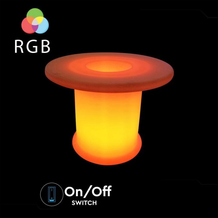 3W(108Lm) LED interior light, coffee table, coloured RGB, IP54, rechargeable lithium battery 3600 mAh, with remote control, 70 x 54 cm, V-TAC