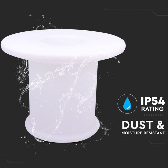 3W(108Lm) светодиодный интерьерный светильник, журнальный столик, цветной RGB, IP54, перезаряжаемый литиевый аккумулятор 3600 мАч, с пультом ДУ, 70 x 54 см, V-TAC