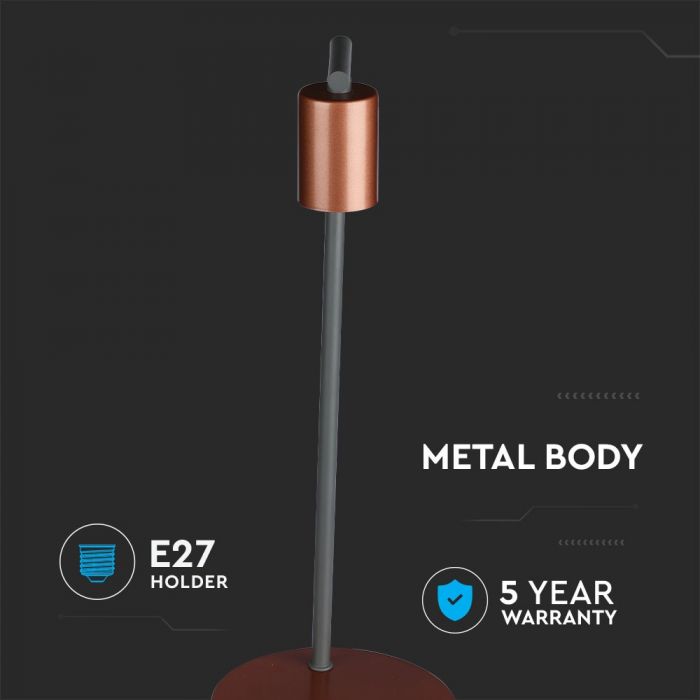 Design table lamp with E27 base, red bronze, V-TAC
