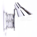 Dizaina galda lampa ar regulējamu metāla kronšteinu un E27 cokolu, hromēta, V-TAC