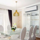 Hanging lamp frame on E27 plinth, with decorative chrome cap and wooden lampshade D350*H450MM, IP20, max60W, V-TAC