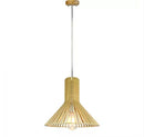 Hanging lamp frame on E27 plinth, with decorative chrome cap and wooden lampshade D350*H310MM, IP20, max60W, V-TAC