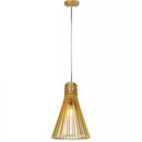 Iekarams spuldžu ietvars uz E27 cokola, ar dekoratīvu hroma vāciņu un koka abažūru D250*H450MM, IP20, max60W, V-TAC