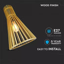 Müüginäide_E27 soklile mõeldud välise lambipesa, dekoratiivse kroomitud korgiga ja puidust lambivarjundiga D250*H450MM, IP20, max60W, V-TAC