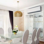 Hanging lamp frame on E27 base, with decorative chrome cap and wooden lampshade D440*H280MM, IP20, max60W, V-TAC