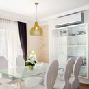 Hanging lamp frame on E27 plinth, with decorative chrome cap and wooden lampshade D450*H450MM, IP20, max60W, V-TAC