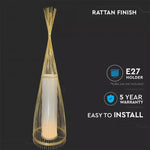 Wooden floor lamp with rattan shade D300 * 1000mm