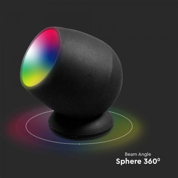 2.2W(210Lm) LED gaismeklis, V-TAC, IP20, savietojams ar AMAZON ALEXA & GOOGLE HOME, RGB+3000K-6500K