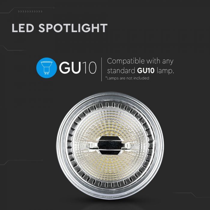 GU10 AR111 12W(650Lm) LED Spuldze, V-TAC, auksti balta gaisma 6000K