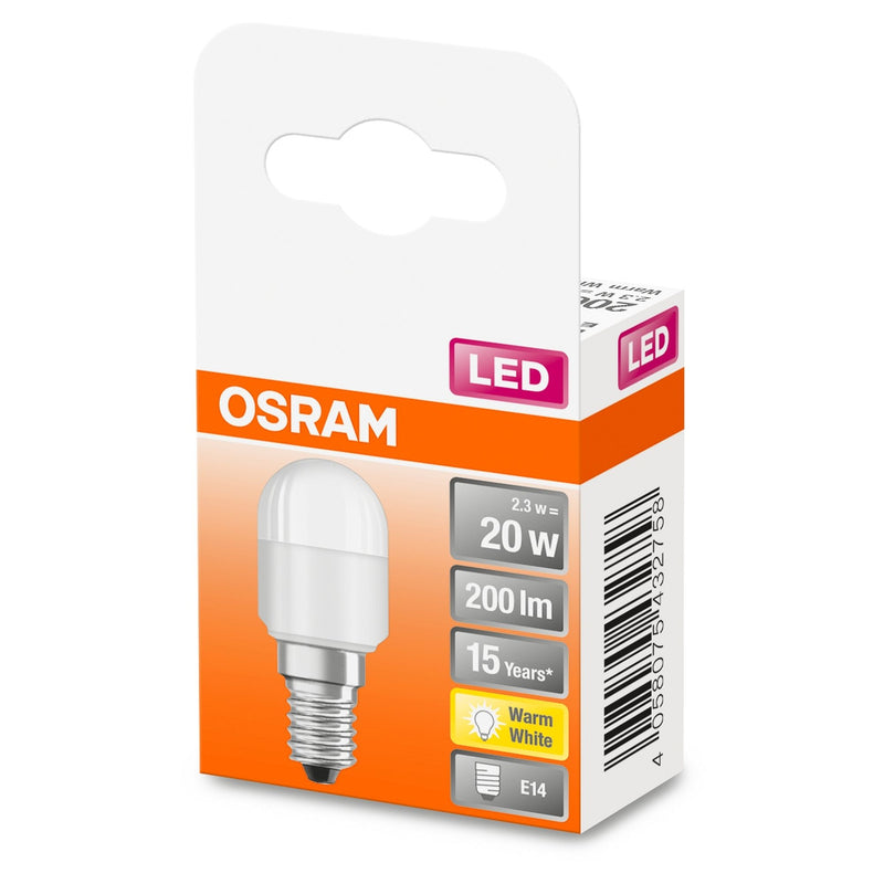 E14 2.3W(200Lm) OSRAM LED SUPERSTAR lamp, T26, IP20, soe valge valgus 2700K
