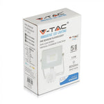 10W(800Lm) LED-strålkastare med rörelsesensor, V-TAC SAMSUNG, 5 års garanti, vitt hölje, varmvitt ljus 3000K