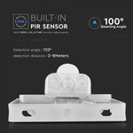 10W(800Lm) LED-strålkastare med rörelsesensor, V-TAC SAMSUNG, 5 års garanti, vitt hölje, varmvitt ljus 3000K