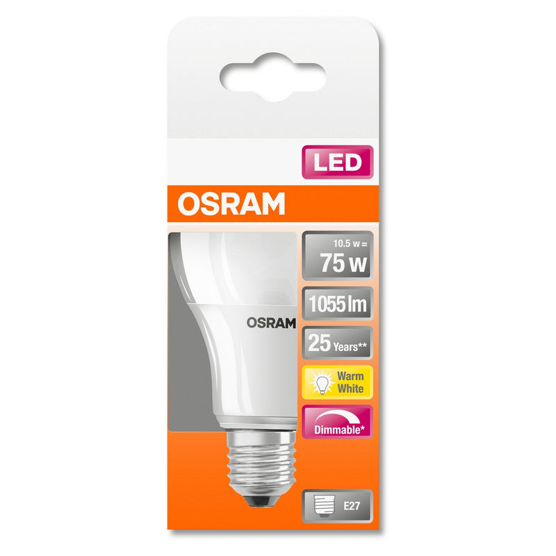 E27 9W(806Lm) OSRAM LED SUPERSTAR Spuldze, IP20, dimmējama, silti balta gaisma 2700K