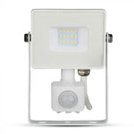 10W(800Lm) LED-strålkastare V-TAC SAMSUNG med rörelsesensor, vitt hölje, IP65, 5 års garanti, neutralvitt ljus 4000K
