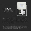 10W (800Lm) LED-valgusti V-TAC SAMSUNG liikumisanduriga, valge korpus, IP65, 5-aastane garantii, neutraalne valge valgus 4000K