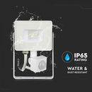 10W (800Lm) LED-valgusti V-TAC SAMSUNG liikumisanduriga, valge korpus, IP65, 5-aastane garantii, neutraalne valge valgus 4000K