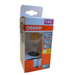 E27 2.5W(250Lm) OSRAM LED Filament bulb, IP20, glass, warm white light 2700K