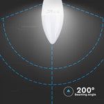 E27 5.5W(470Lm) LED Spuldze, sveces formas, V-TAC, auksti balta gaisma 6400K