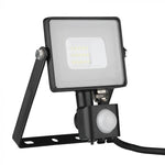 10W(800Lm) LED-strålkastare med rörelsesensor, V-TAC SAMSUNG, 5 års garanti, svart hölje, neutralvit 4000K