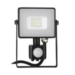 10W(800Lm) LED-strålkastare med rörelsesensor, V-TAC SAMSUNG, 5 års garanti, svart hölje, neutralvit 4000K