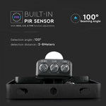 10W(800Lm) LED-strålkastare med rörelsesensor, V-TAC SAMSUNG, 5 års garanti, svart hölje, neutralvit 4000K