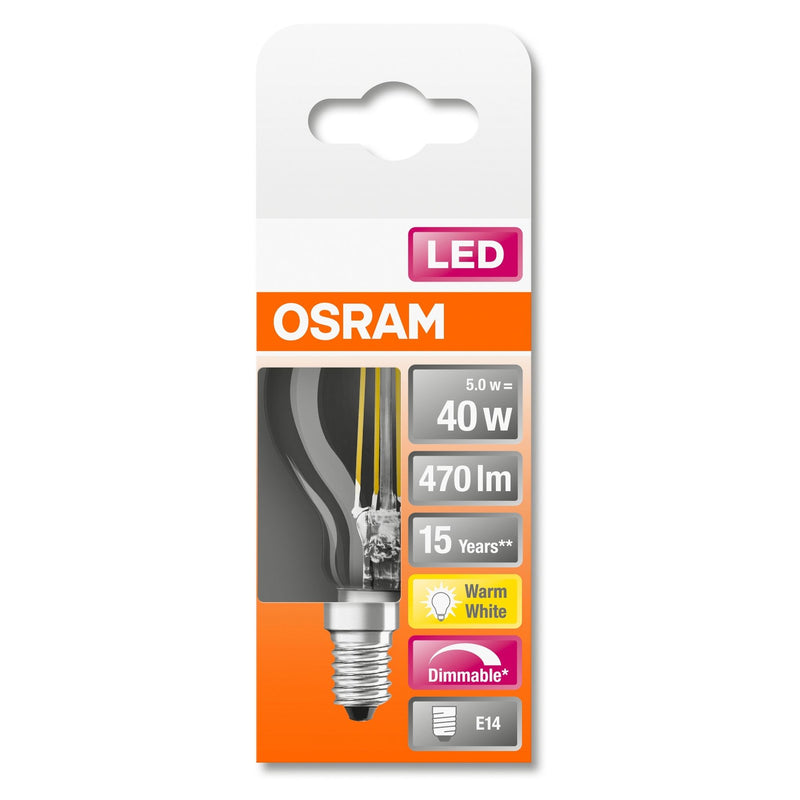 E14 4.8W (470Lm) OSRAM LED SUPERSTAR Filament Bulb, диммируемая, теплый белый 2700K