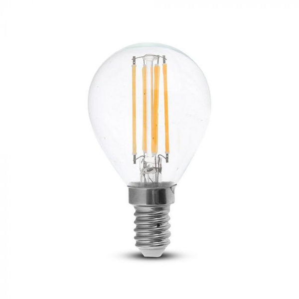 E14 4W(400Lm) LED Spuldze Filament, P45, V-TAC, neitrāli balta gaisma 4500K