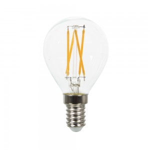 E14 4W(400Lm) LED Spuldze Filament, P45, V-TAC, neitrāli balta gaisma 4000K