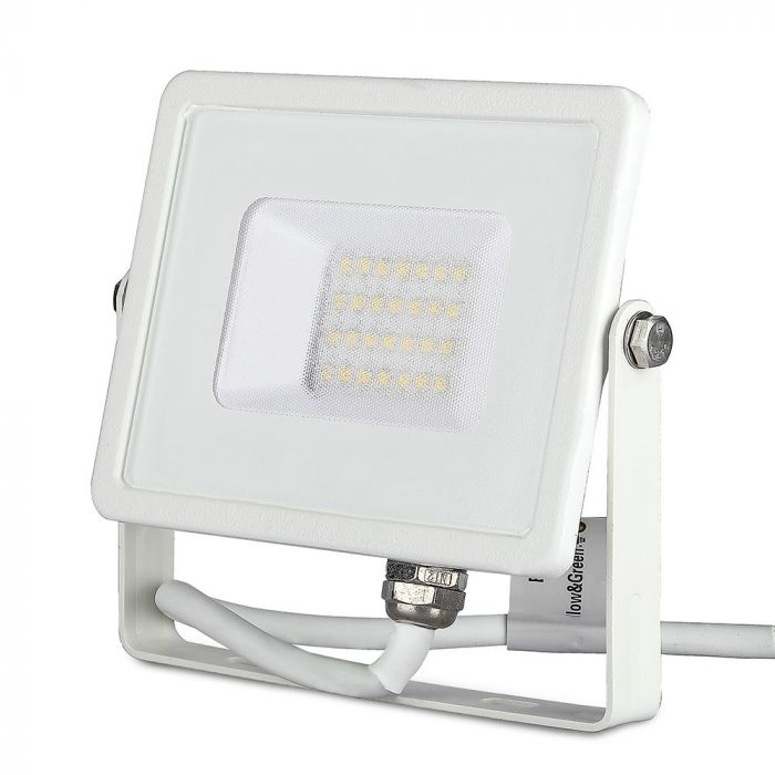 20W(1600Lm) LED Prožektors V-TAC SAMSUNG, IP65, garantija 5 gadi, balts korpuss, auksti balta gaisma 6400K