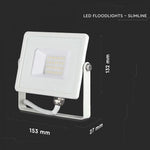 20W (1600Lm) LED Spotlight V-TAC SAMSUNG, IP65, 5 års garanti, vitt hölje, 6400K kallvitt ljus