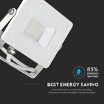 20W (1600Lm) LED Spotlight V-TAC SAMSUNG, IP65, 5 års garanti, vitt hölje, 6400K kallvitt ljus