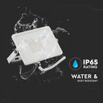 20W (1600Lm) LED Spotlight V-TAC SAMSUNG, IP65, 5 års garanti, vitt hölje, 6400K kallvitt ljus