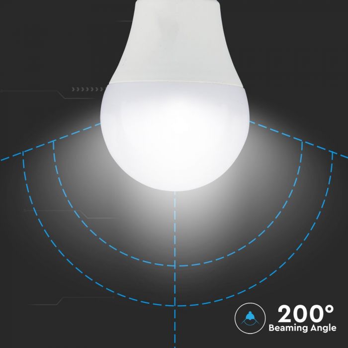 E27 9W(806Lm) LED Smart 3-stmeline timmitav pirn, A60, V-TAC, jaheda valge 6400K