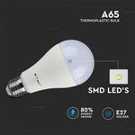 E27 15W(1350Lm) LED Bulb, A65, V-TAC, IP20, warm white light 2700K
