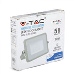 20W(1600Lm) LED Spotlight V-TAC SAMSUNG, IP65, 5 års garanti, grått hölje, 6400K kallvitt ljus