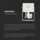 20W(1600Lm) SMD LED floodlight with PIR motion sensor, V-TAC SAMSUNG, IP65, 5 years warranty, white housing, warm white light 3000K