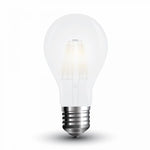 E27 4W(400Lm) LED Spuldze Filament matēta, A60, V-TAC, auksti balta gaisma 6400K