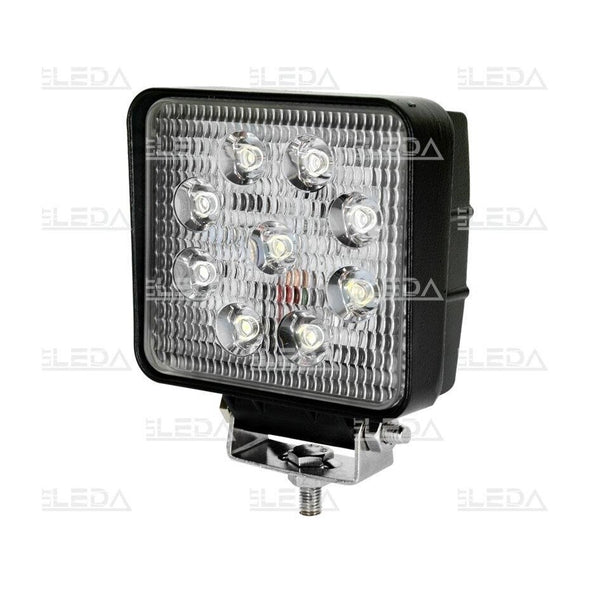 27W (1800Lm) 10-30V 9x3W LED Epistar darba lukturis, IP65, CE, RoHS, EMC, auksti balta gaisma 6000K