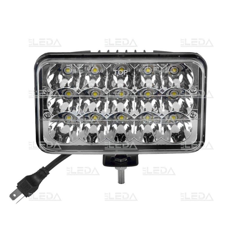 45W(3520Lm) (15x3W EPISTAR) 10-30V LED darba lukturis, 30°, kvadrāta, IP67, auksti balta gaisma 6000K, 170/155/70 mm,  ECE R10, CE, RoHS, EMC