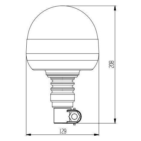 LITLEDA certified LED warning signal (orange) mounted on tube ECE R10