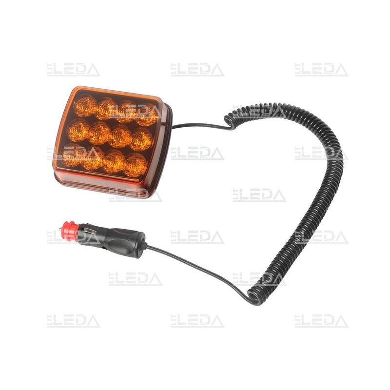 12 LED mini brīdinājuma gaisma, dzeltena, 12/24V; 3,5 m kabelis; ECE R65, ECE R10, EMC