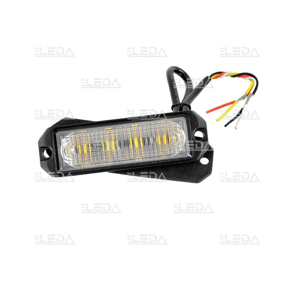 LITLEDA sertificēta LED brīdinājuma gaisma (dzeltena),piestiprināma ar skrūvēm