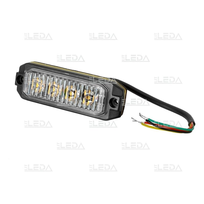 12W(4x3W) 12-24V LED darba lukturis, 4 gaismas funkcijas, dzeltena gaisma, 4 darba režīmi,  IP67, ECE, R10, CE, 101/32/13 mm