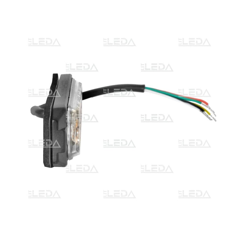 18W(6x3W) 12-24V LED-arbetslampa, 4 ljusfunktioner, gult ljus, IP67, ECE R10, EMC, CE, 119/32/13 mm